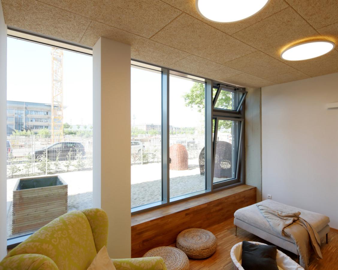 Aluminium facade with window and door elements