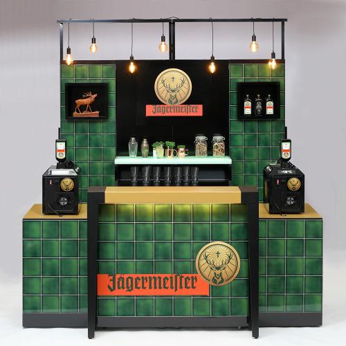G-Rack Promotionbar Jägermeister in grüner Fliesenoptik